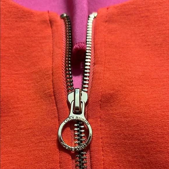 Tory Burch Orange Sheath Mini Dress Mock Neck Sleeveless, shoulder to hem 34 - Picture 4 of 6